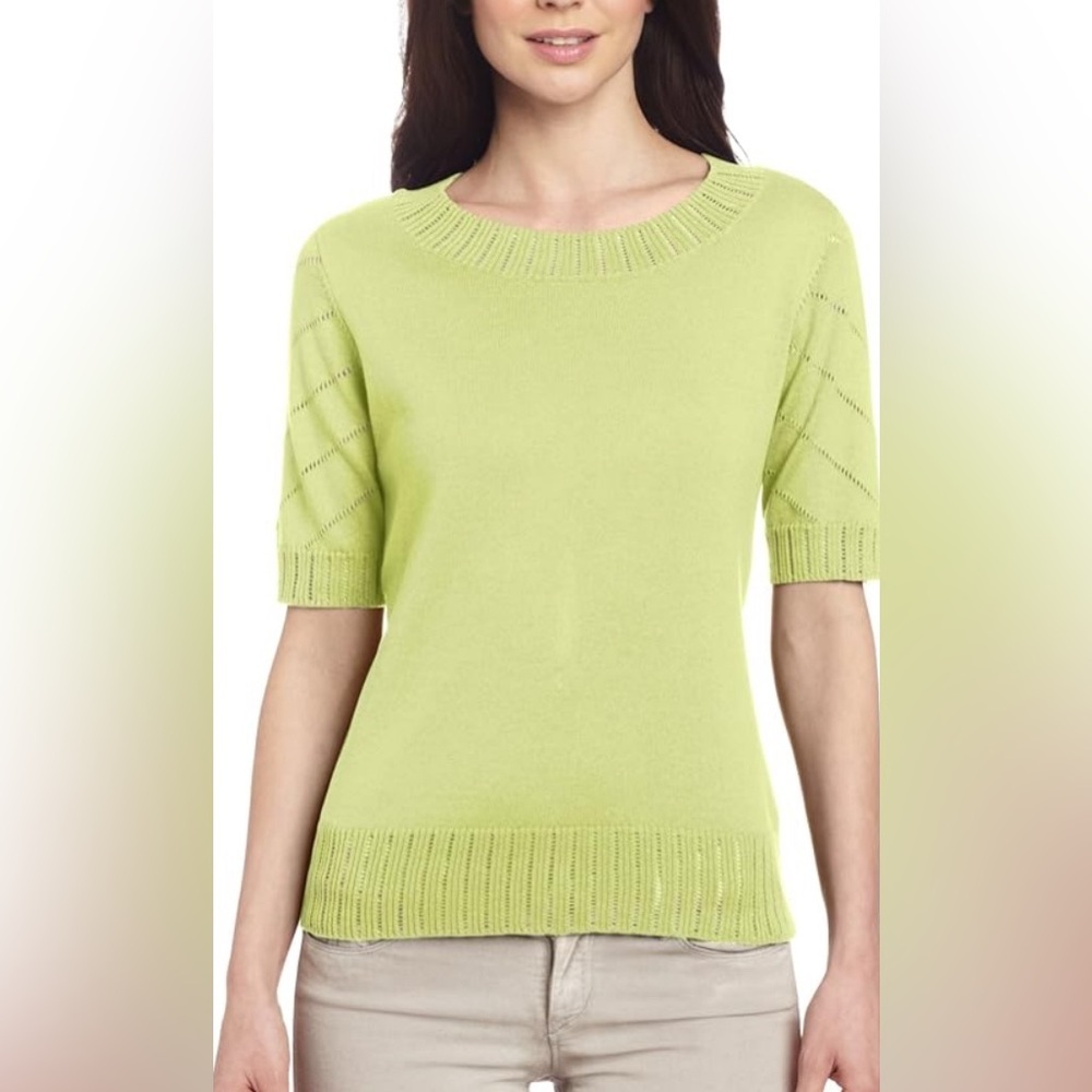 Pendleton Women's Island Hopper Pullover Sweater Key Lime Green Size Medium EUC